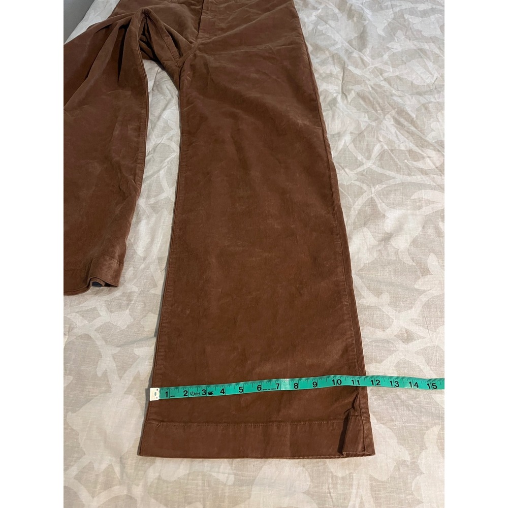 Faherty "stretch cord" Brown Organic Cotton Wide Leg Corduroy Pants Size 32 - Picture 11 of 12